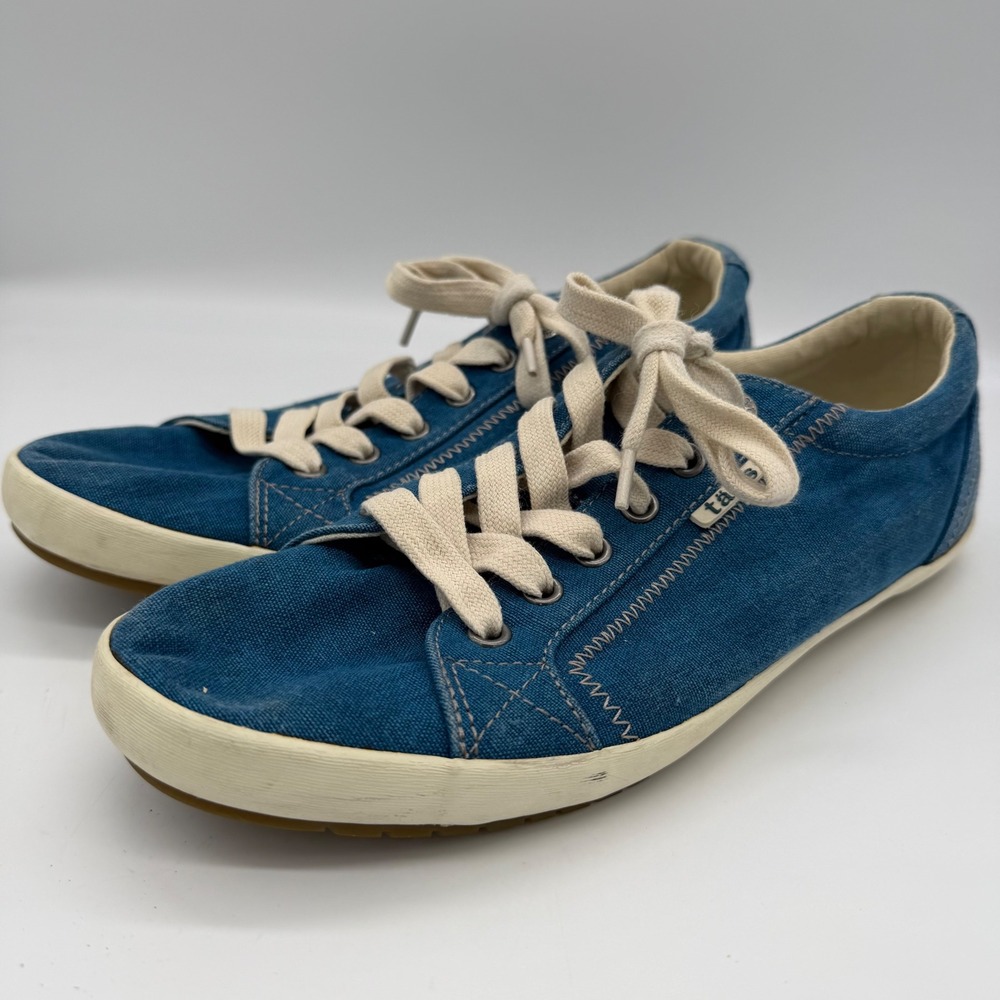 Taos‎ Star Blue Canvas Low Top Lace Up Sneakers Women 9.5 STA-12844